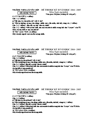 Kì thi học kì II môn Ngữ văn (khối 6) năm học 2014  2015